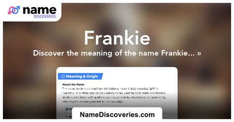 frankie英文名|Meaning, origin and history of the name Frankie